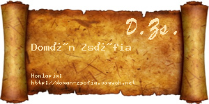 Domán Zsófia névjegykártya