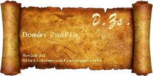 Domán Zsófia névjegykártya