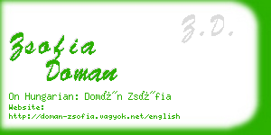 zsofia doman business card